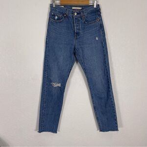 Levi’s 501 Big E High Waisted Hidden Button Fly Weggie Skinny Jeans
